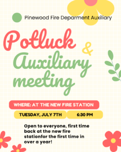 Auxiliary Potluck and Meeting for July